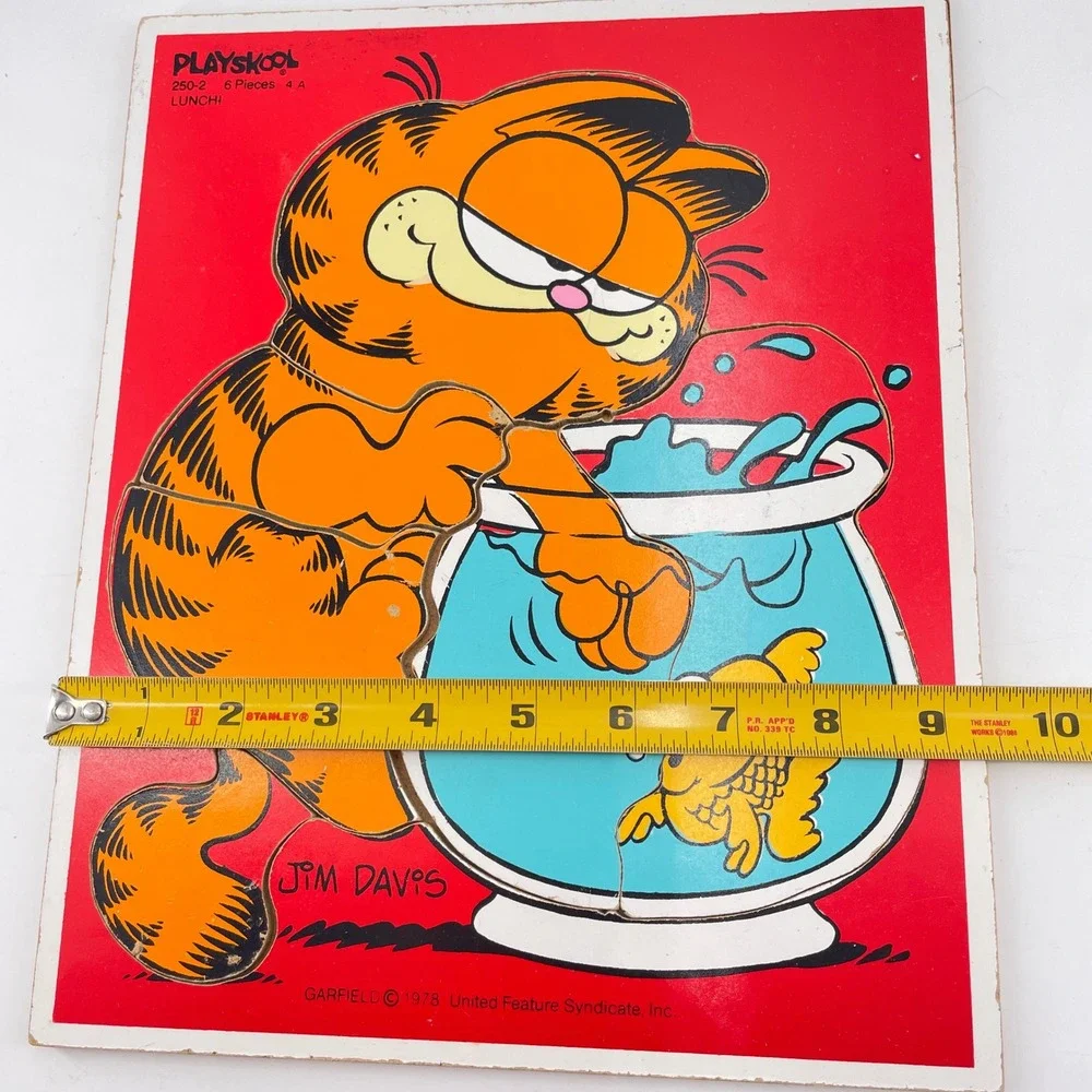 Vintage Playskool Wood Puzzle Lot Sesame Street Garfield Three Little Kittens